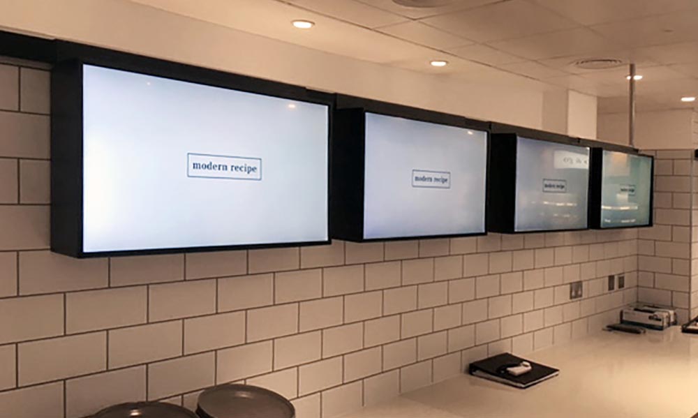 Digital menu boards at Diageo head office restaurant